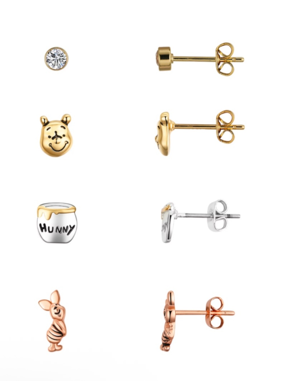 Disney Classics Jewelry | Winnie the Pooh & Piglet Gold-Plated Earrings Set